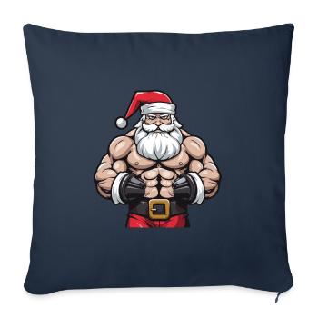 Santa Claus Muscles Gym Santa - Sofa pillowcase 17,3'' x 17,3'' (45 x 45 cm) - navy - Front