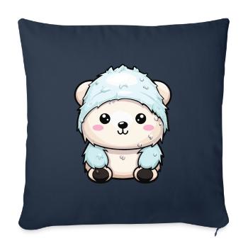 Polar Bear Winter Polar Bear Animal Comic - Sofa pillowcase 17,3'' x 17,3'' (45 x 45 cm) - navy - Front