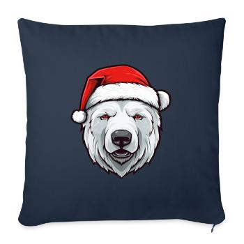 Polar Bear Head Christmas Xmas Polar Bear - Sofa pillowcase 17,3'' x 17,3'' (45 x 45 cm) - navy - Front
