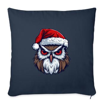 Eule Kopf Weihnachten Xmas - Sofakissenbezug 45 x 45 cm - Navy - Vorne