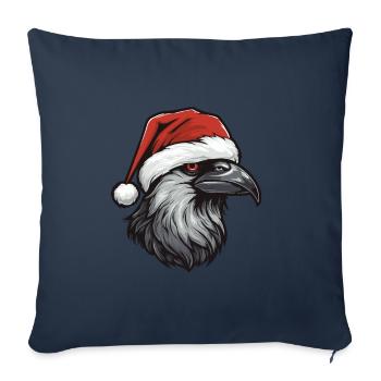Corbeau Corbeau Noël tête d’animal - Housse de coussin décorative 45 x 45 cm - bleu marine - Devant