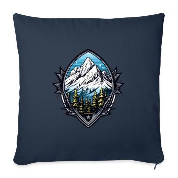 Armoiries des Alpes des montagnes - Housse de coussin décorative 45 x 45 cm - bleu marine - Devant