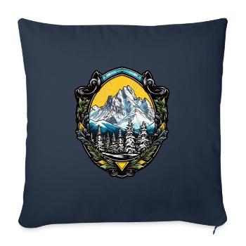 Montagnes Alpes - Housse de coussin décorative 45 x 45 cm - bleu marine - Devant