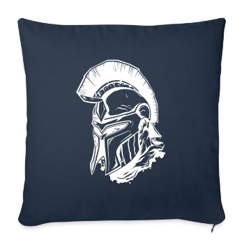 Guerrier spartiate Tête de Sparta - Housse de coussin décorative 45 x 45 cm - bleu marine - Devant