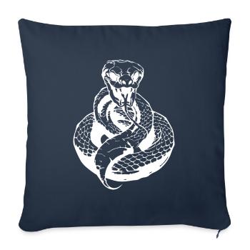 Snake Animal Cobra - Sofa pillowcase 17,3'' x 17,3'' (45 x 45 cm) - navy - Front