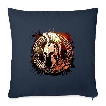 Sparte Casque Symbole Guerrier Logo Gladiateur - Housse de coussin décorative 45 x 45 cm - bleu marine - Devant