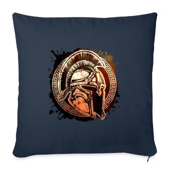 Casque Spartiate Symbole Guerrier Gladiateur - Housse de coussin décorative 45 x 45 cm - bleu marine - Devant