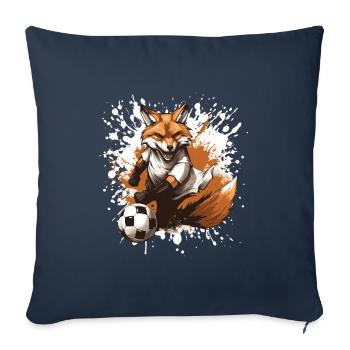 L’équipe sportive de football de Fuchs - Housse de coussin décorative 45 x 45 cm - bleu marine - Devant
