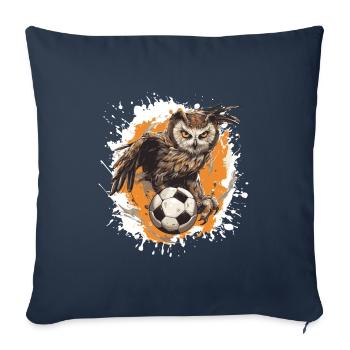 Eule Fussball Sport Mannschaft - Sofakissenbezug 45 x 45 cm - Navy - Vorne