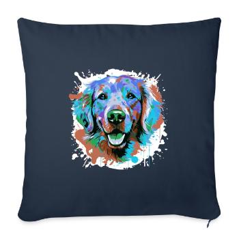 Golden Retriever Dog Head Portrait Colorful - Sofa pillowcase 17,3'' x 17,3'' (45 x 45 cm) - navy - Front