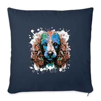 Poodle Dog Head Portrait Colorful - Sofa pillowcase 17,3'' x 17,3'' (45 x 45 cm) - navy - Front
