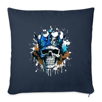 Skull King Crown Skeleton Colorful - Sofa pillowcase 17,3'' x 17,3'' (45 x 45 cm) - navy - Front