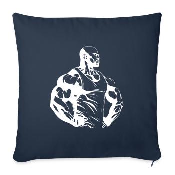 Bodybuilder Fitness Muscles Gym Musculation - Housse de coussin décorative 45 x 45 cm - bleu marine - Devant