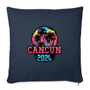 Cancun 2024 Team Palm Trees Multicolored - Sofa pillowcase 17,3'' x 17,3'' (45 x 45 cm) - navy - Front