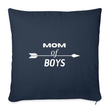 Maman de garçons Cadeau de fête des mères - Housse de coussin décorative 45 x 45 cm - bleu marine - Devant