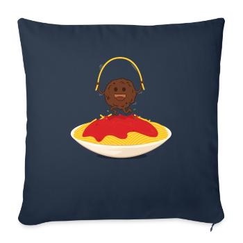 The happy meatball - Sofa pillowcase 17,3'' x 17,3'' (45 x 45 cm) - navy - Front