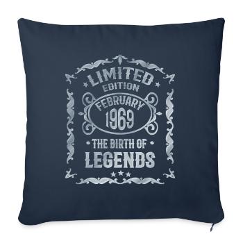 Februar 1969 Legenden Geburtstag - Sofakissenbezug 45 x 45 cm - Navy - Vorne