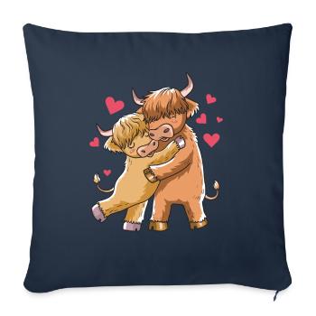 Scottish Highland Beef Highland Cow Gift - Sofa pillowcase 17,3'' x 17,3'' (45 x 45 cm) - navy - Front