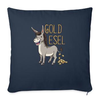 Esel Goldesel Maultier Muli Donkey Geschenk - Sofakissenbezug 45 x 45 cm - Navy - Vorne