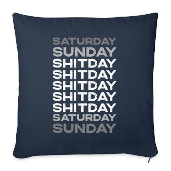 Weekend I Weekend Shitday - Sofa pillowcase 17,3'' x 17,3'' (45 x 45 cm) - navy - Front