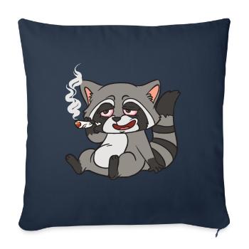 Raton laveur raton laveur Stoner raton laveur - Housse de coussin décorative 45 x 45 cm - bleu marine - Devant