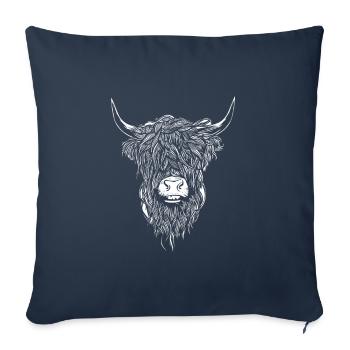 Highland cattle Highland cattle Highland cattle cow - Sofa pillowcase 17,3'' x 17,3'' (45 x 45 cm) - navy - Front