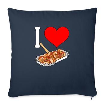 Currywurst Curry Wurst Bratwurst Berliner Ruhrpott - Sofa pillowcase 17,3'' x 17,3'' (45 x 45 cm) - navy - Front