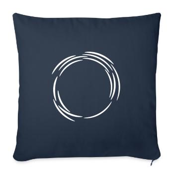 Circle design icon white line lines - Sofa pillowcase 17,3'' x 17,3'' (45 x 45 cm) - navy - Front
