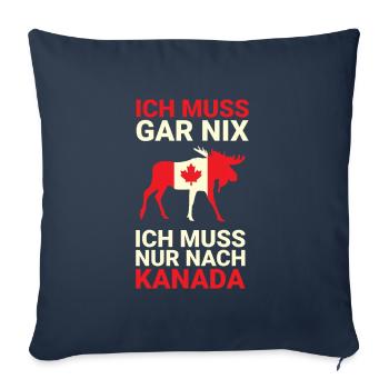 Ich muss nur nach Kanada - Sofakissenbezug 45 x 45 cm - Navy - Vorne