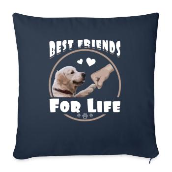 Golden Retriever Best Friends Cadeaux drôles - Housse de coussin décorative 45 x 45 cm - bleu marine - Devant