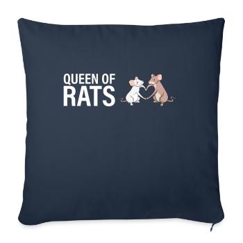 Queen of Rats - Sofa pillowcase 17,3'' x 17,3'' (45 x 45 cm) - navy - Front