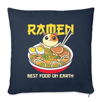 Anime Japon Kawaii cadeau Ramen - Housse de coussin décorative 45 x 45 cm - bleu marine - Devant