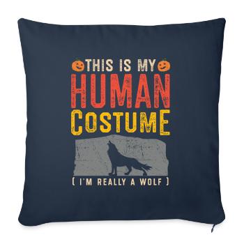Wolf Halloween Costume Vêtements - Housse de coussin décorative 45 x 45 cm - bleu marine - Devant