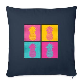 Ananas Pop Art Hawaii - Housse de coussin décorative 45 x 45 cm - bleu marine - Devant