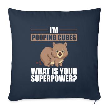 Wombat I Wombats I Tiere die Kacken Portraits - Sofakissenbezug 45 x 45 cm - Navy - Vorne