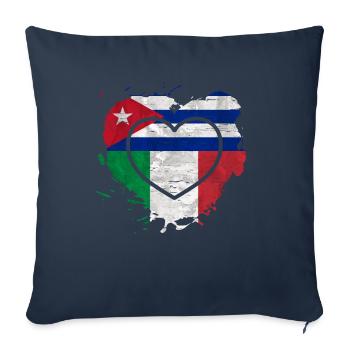 Cuban Italian Heart Cuba y Italia Amor - Sofa pillowcase 17,3'' x 17,3'' (45 x 45 cm) - navy - Front