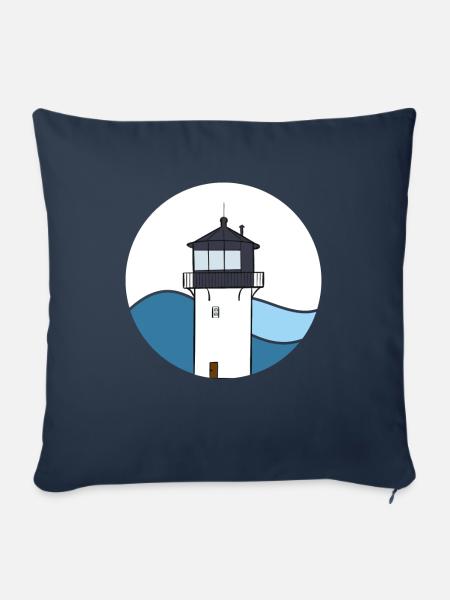 Cuxhavener Leuchtturm - Sofakissenbezug 45 x 45 cm - Navy