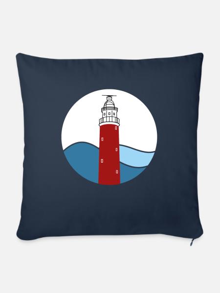 Leuchtturm Eierland Texel - Sofakissenbezug 45 x 45 cm - Navy