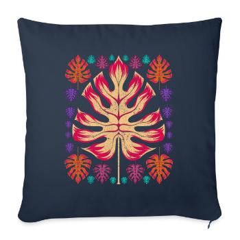 Monstera - Sofa pillowcase 17,3'' x 17,3'' (45 x 45 cm) - navy - Front