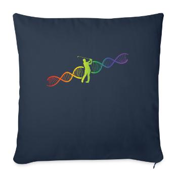 DNA Helix Rainbow Genetics Golf Colorful - Sofa pillowcase 17,3'' x 17,3'' (45 x 45 cm) - navy - Front