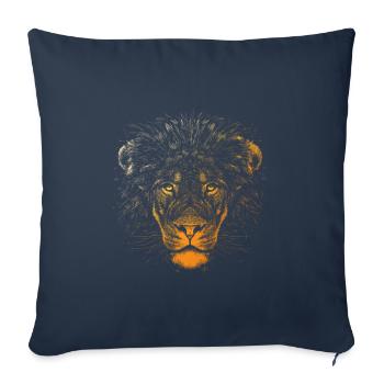 Lion Face Painting Artwork - Sofa pillowcase 17,3'' x 17,3'' (45 x 45 cm) - navy - Front