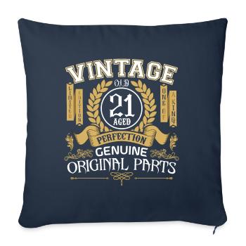 Vintage 21 years old - birthday gift 21 years old - Sofa pillowcase 17,3'' x 17,3'' (45 x 45 cm) - navy - Front