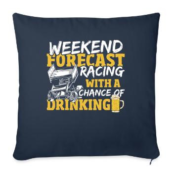 Weekend Forecast Racing Drinking Dirt Track Racing - Sofa pillowcase 17,3'' x 17,3'' (45 x 45 cm) - navy - Front