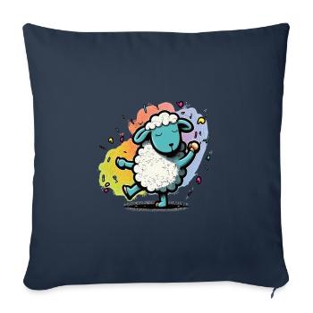 Funny colorful sheep - Sofa pillowcase 17,3'' x 17,3'' (45 x 45 cm) - navy - Front