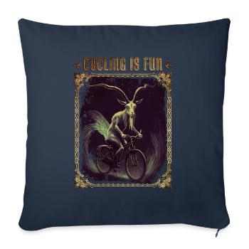 Cycling is Fun Goth - Sofa pillowcase 17,3'' x 17,3'' (45 x 45 cm) - navy - Front