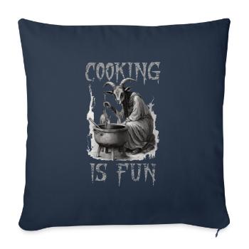 Cuisiner est Fun Goth - Housse de coussin décorative 45 x 45 cm - bleu marine - Devant