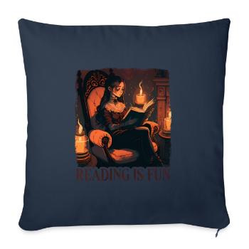 Reading is Fun Goth - Sofa pillowcase 17,3'' x 17,3'' (45 x 45 cm) - navy - Front