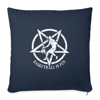 Satanic Occult Satan basketball is fun - Sofa pillowcase 17,3'' x 17,3'' (45 x 45 cm) - navy - Front