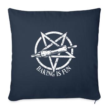 Satanic Occult Satan Baking est amusant - Housse de coussin décorative 45 x 45 cm - bleu marine - Devant