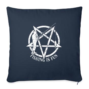 Satanic Occult Satan fishing is fun - Sofa pillowcase 17,3'' x 17,3'' (45 x 45 cm) - navy - Front